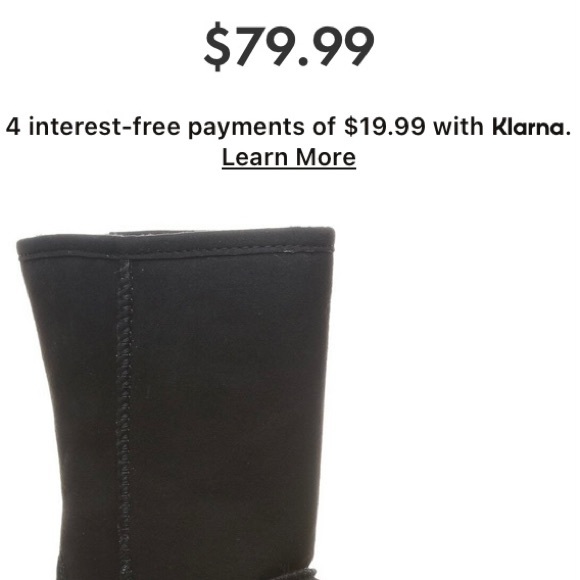 EUC. BEAR PAW “Elle” Short Microsuede Vegan Winter Boots in Black - Picture 15 of 16